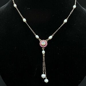 VINTAGE Lizpaiacios Gemstone and pearl necklace